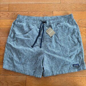 NEW Patagonia Baggies Naturals Shorts Mens XXL‎ Chambray New Navy Hemp Airy